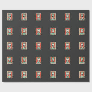 Halloween Skeleton Nurse Stamp Design_1 Wrapping Paper