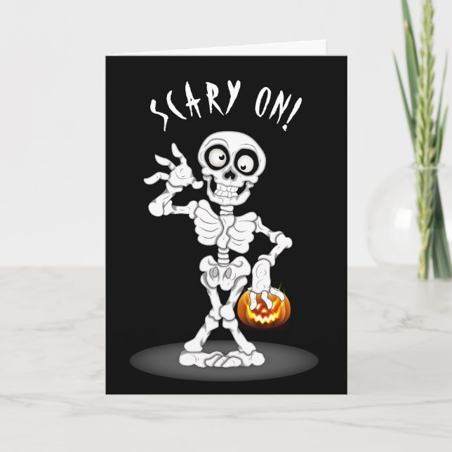 Halloween Skeleton on Black  Card (Front)