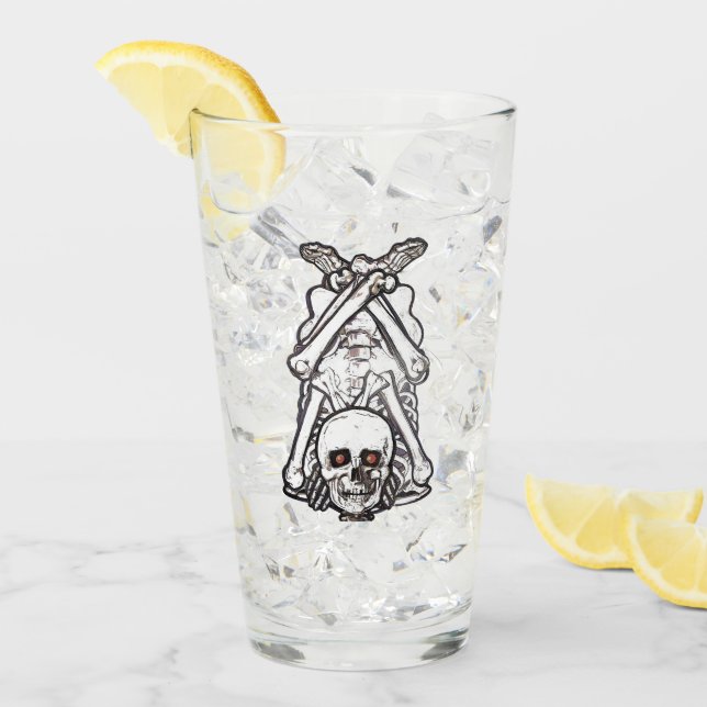 Halloween Skeleton  - Pint Glass (Front Ice)