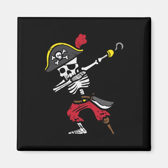 Halloween Skeleton Pirate Dab Costume Boy Kids Tod Magnet (Front)
