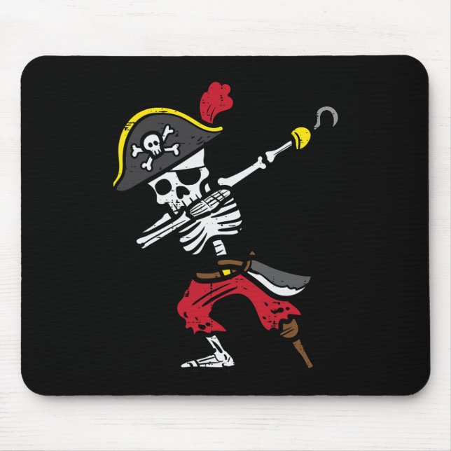 Halloween Skeleton Pirate Dab Costume Boy Kids Tod Mouse Mat (Front)
