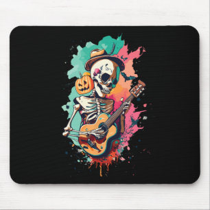 Halloween Skeleton Playing Guitar Music Musician S Mouse Mat