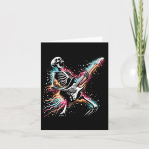 Halloween Skeleton Playing Guitar - Rock And Roll Card