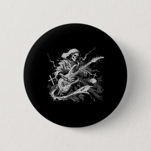 Halloween Skeleton Playing Guitar Rock And Roll Nd 6 Cm Round Badge