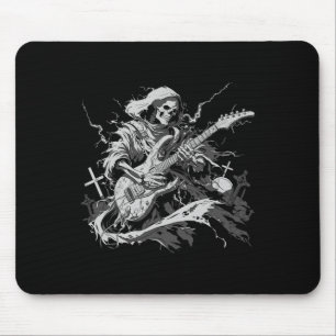 Halloween Skeleton Playing Guitar Rock And Roll Nd Mouse Mat