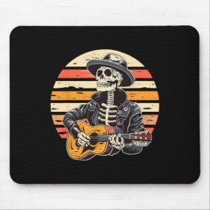 Halloween Skeleton Playing Guitar Rock And Roll Nd Mouse Mat