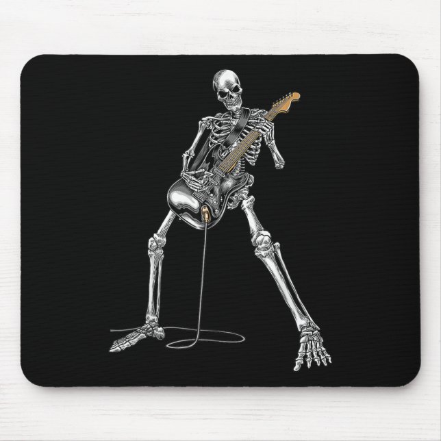 Halloween Skeleton Playing Guitar Rock And Roll Nd Mouse Mat (Front)