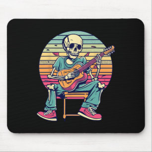 Halloween Skeleton Playing Guitar Rock And Roll Nd Mouse Mat