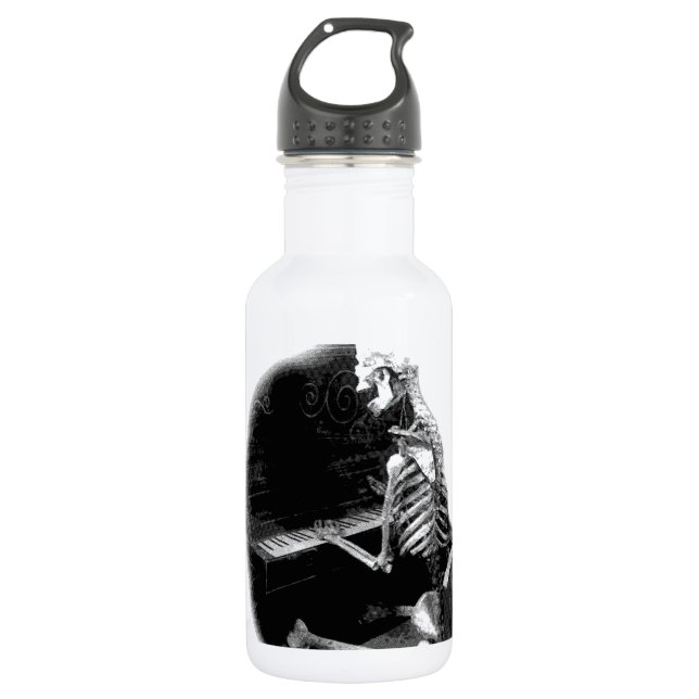 Halloween Skeleton Playing Spooky Piano! 532 Ml Water Bottle (Front)