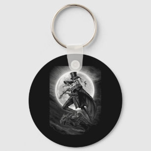 Halloween Skeleton Playing Violin - Rock And Roll  Key Ring