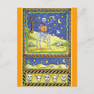 Halloween Skeleton Postcard