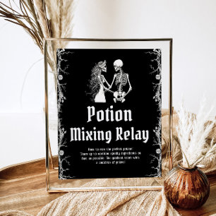 Halloween Skeleton Potion Mixing Relay Sign  