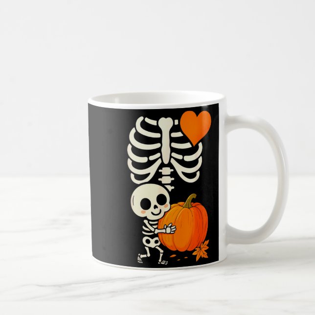 Halloween Skeleton Pregnancy Announcement Soky Mom Coffee Mug (Right)
