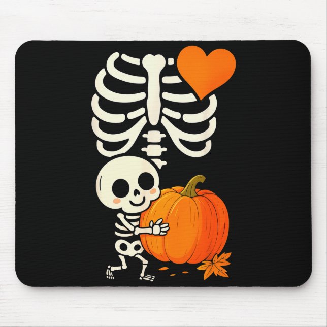 Halloween Skeleton Pregnancy Announcement Soky Mom Mouse Mat (Front)