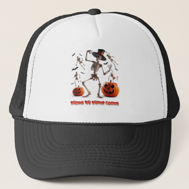 Halloween Skeleton & Pumpkin Cap (Front)