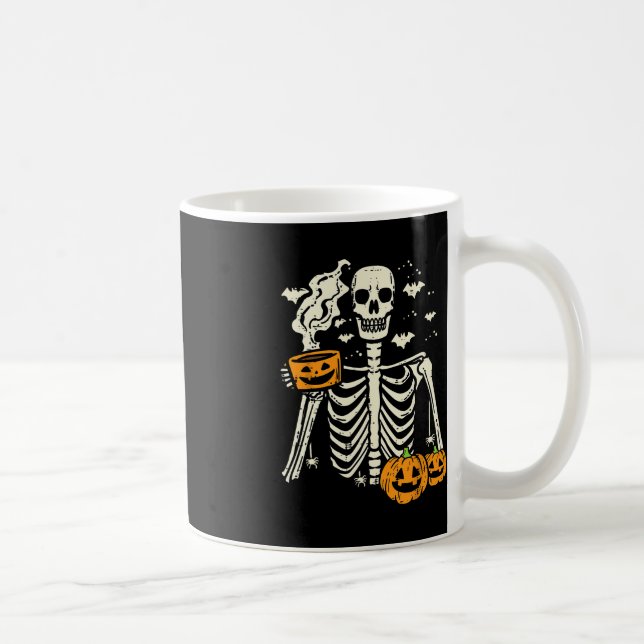 Halloween Skeleton Pumpkin Fall Coffee Fun Costume Mug (Right)