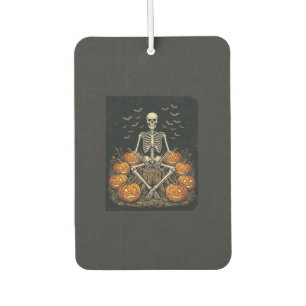 Halloween Skeleton Pumpkin Vintage Retro Design_1 Car Air Freshener