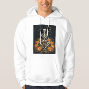 Halloween Skeleton Pumpkin Vintage Retro Design_1 Hoodie
