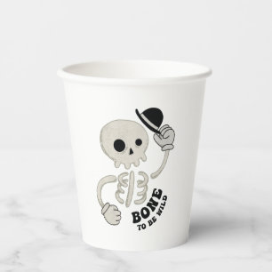 Halloween Skeleton Pun: Bone to be Wild Paper Cups