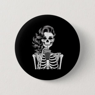 Halloween Skeleton Retro Style Drink Beverage Quir 6 Cm Round Badge