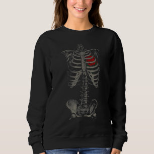 Halloween Skeleton Rib Cage Heart Rose Day Of The Sweatshirt