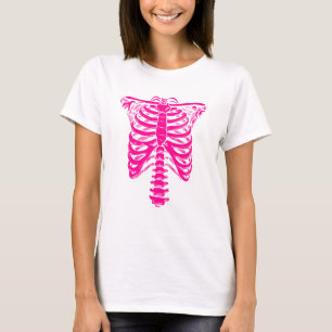 halloween Skeleton Rib Cage pink T-Shirt