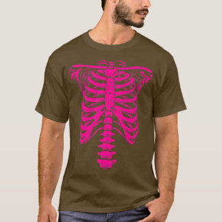 halloween Skeleton Rib Cage pink T-Shirt