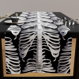 Halloween Skeleton Rib Cage Spooky Table Runner