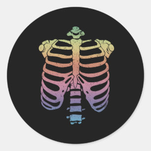 Halloween Skeleton Rib Cage Zombie Costume Tee Classic Round Sticker