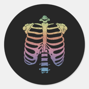 Halloween Skeleton Rib Cage Zombie Costume Tee  Classic Round Sticker