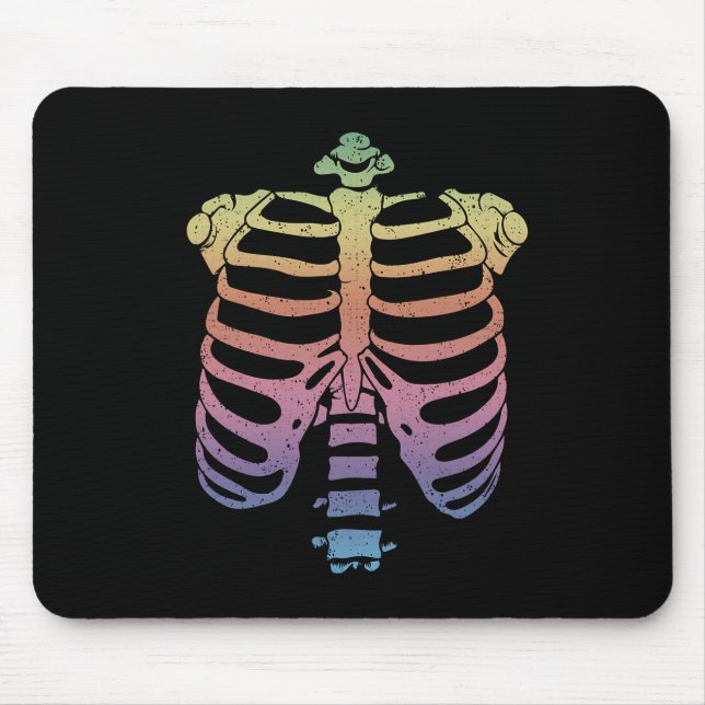 Halloween Skeleton Rib Cage Zombie Costume Tee  Mouse Mat (Front)