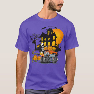 Halloween Skeleton Riding Monster Truck Pumpkin Bo T-Shirt