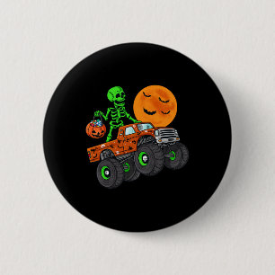 Halloween Skeleton Riding Monster Truck Toddler Bo 6 Cm Round Badge