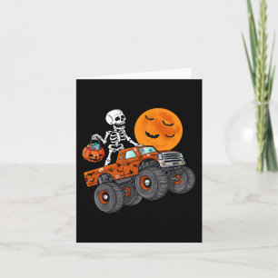 Halloween Skeleton Riding Monster Truck Toddler Bo Card