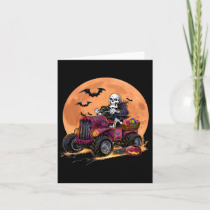 Halloween Skeleton Riding Monster Truck Toddler Bo Card
