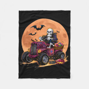 Halloween Skeleton Riding Monster Truck Toddler Bo Fleece Blanket