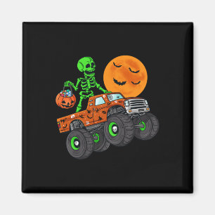 Halloween Skeleton Riding Monster Truck Toddler Bo Magnet