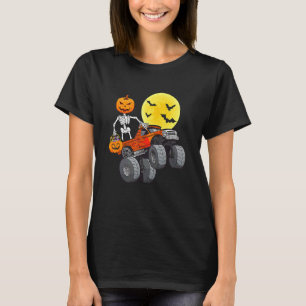 Halloween Skeleton Riding Monster Truck Toddler Bo T-Shirt