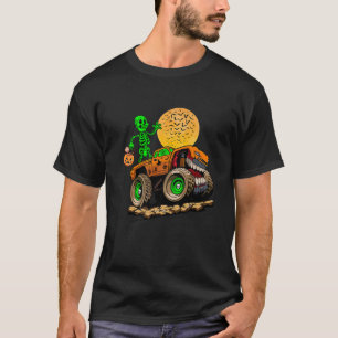 Halloween Skeleton Riding Monster Truck Toddler Bo T-Shirt