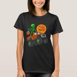 Halloween Skeleton Riding Monster Truck Toddler Bo T-Shirt