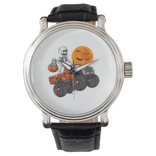 Halloween Skeleton Riding Monster Truck Watch