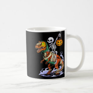 Halloween Skeleton Riding Mummy T Rex Dinosaur Sca Coffee Mug