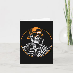 Halloween Skeleton Rock Hand Card
