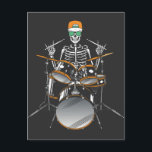 Halloween Skeleton Rock Hand Playing Drums Postcard<br><div class="desc">Halloween Skeleton Rock Hand Drummer Playing Drums Graphic design Gift Standard Postcard Classic Collection.</div>