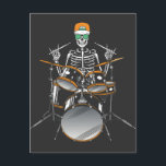 Halloween Skeleton Rock Hand Playing Drums Postcard<br><div class="desc">Halloween Skeleton Rock Hand Drummer Playing Drums Graphic design Gift Standard Postcard Classic Collection.</div>