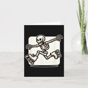 Halloween Skeleton Roller Skating Skater Card