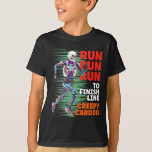 Halloween Skeleton Runner Creepy Cardio Jogger Spo T-Shirt
