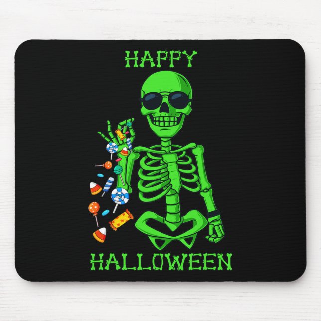 Halloween Skeleton Salting Candy Fun 1 Mouse Mat (Front)