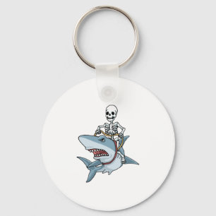 Halloween Skeleton Shark Funny Halloween Gift Key Ring