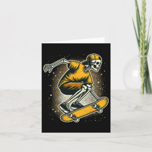 Halloween Skeleton Skater Skateboard  Card